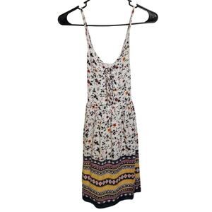 Abercrombie & Fitch Floral Mini Dress Cross Back Boho Patterned Hem SZ XS